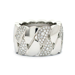 Cartier White Gold & Diamond 'La Dona' Wide Ring