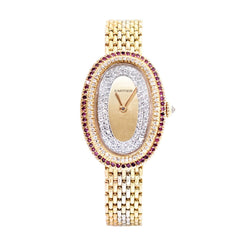 Cartier Ladies Yellow Gold, Diamond & Ruby Baignoire Watch