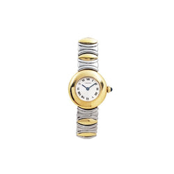 Cartier Ladies  Steel and 18kt Yellow Gold Baignoire Ronde