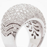 5.65 Total Carat Diamond 18 Karat White Gold Dome Ring