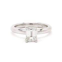 Ladies 1.03 Carat Emerald Cut Diamond Platinum Ring