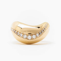 Fred of Paris Yellow Gold and Diamond V-Shaped Ring