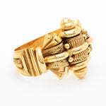 Victorian Central Shield  Motif Yellow Gold Cuff Bracelet