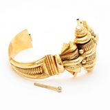 Victorian Central Shield  Motif Yellow Gold Cuff Bracelet