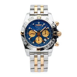 Breitling Rose Gold & Steel Chronomat 44 Blue Dial Watch
