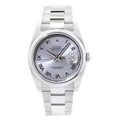 Rolex Oyster Perpetual Datejust Steel Smooth Bezel Watch