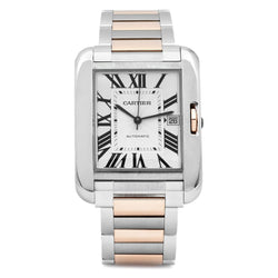 Cartier X-Large Tank Anglaise Pink Gold & Steel Watch