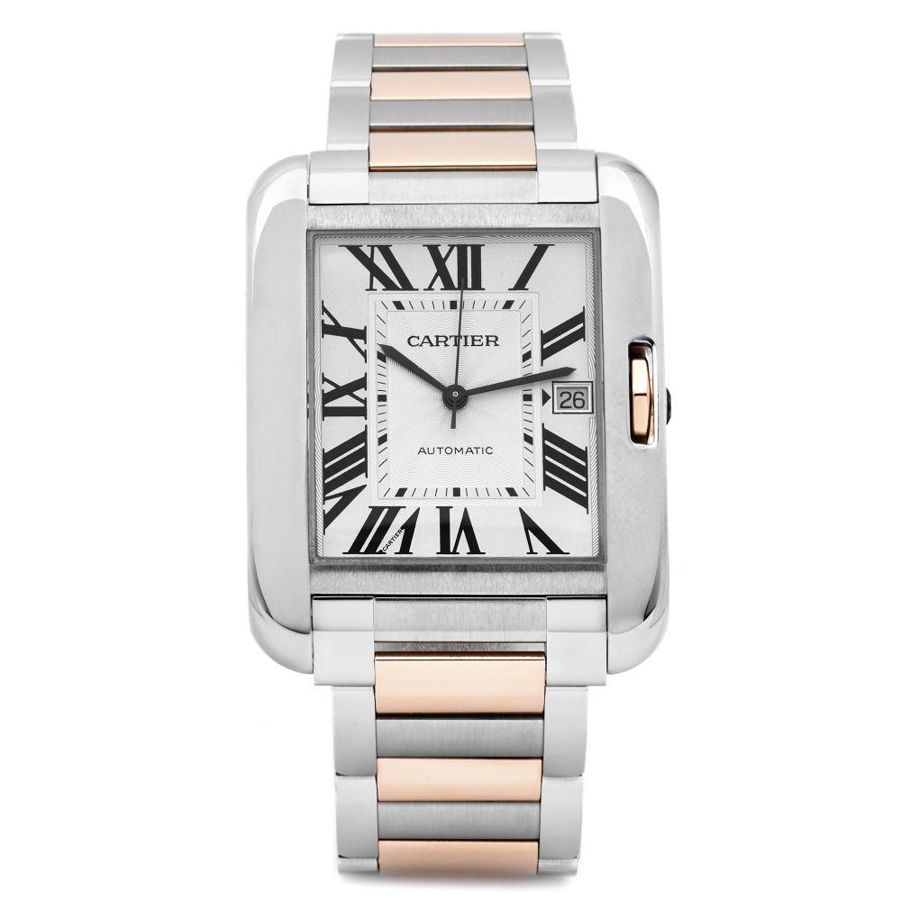 Cartier X-Large Tank Anglaise Pink Gold & Steel Watch – Van Rijk