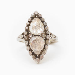 Georgian Elongated Pear-Shaped Rose Cut Diamond Ring