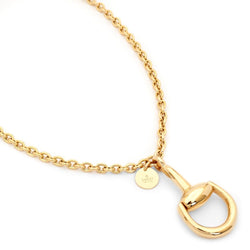 Gucci Yellow Gold Horsebit Pendant Necklace