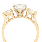 1.15 Carat Pear-Shape Diamond Three-Stone Yellow Gold Ring