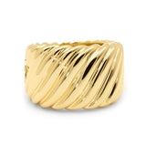 David Yurman Yellow Gold Sculpted Cable Cigar Ring