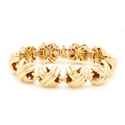 Tiffany And Co. 18 Karat Yellow Gold X Motif Bracelet