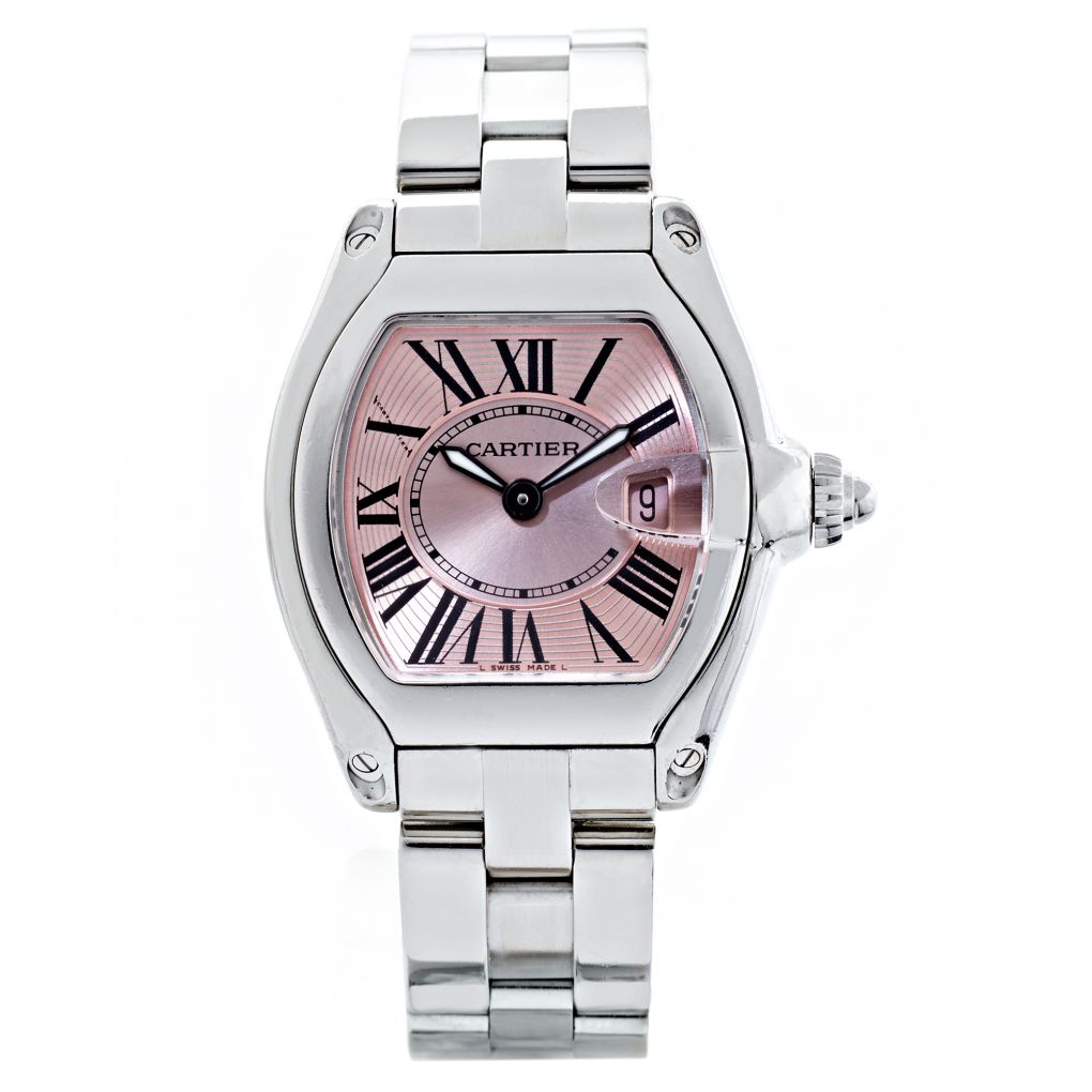Cartier Roadsterレディース Cartier Roadster Pink Dial Stainless Steel Watch – Van Rijk