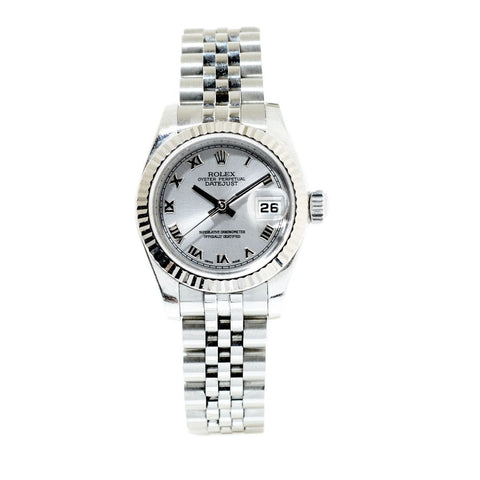 Rolex Ladies Datejust S/S & WG Bezel Silver Dial 26mm Watch