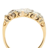 Victorian-Era 18KT YG Three-Stone Diamond Hand Carved Ring