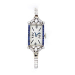 Art-Deco Diamond, Sapphire, Platinum & Gold Dress Watch