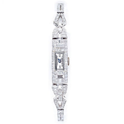 Henry Sandoz Art Deco Diamond-Set & Platinum Watch