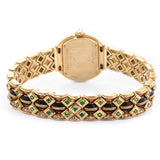 Cartier Ellipse Emerald, Onyx & Diamond Gold Watch