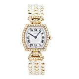 Cartier Gold, Diamond & Pearl Bracelet & Watch Set