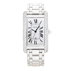Cartier Tank Americaine 18 Karat White Gold & Diamond Watch