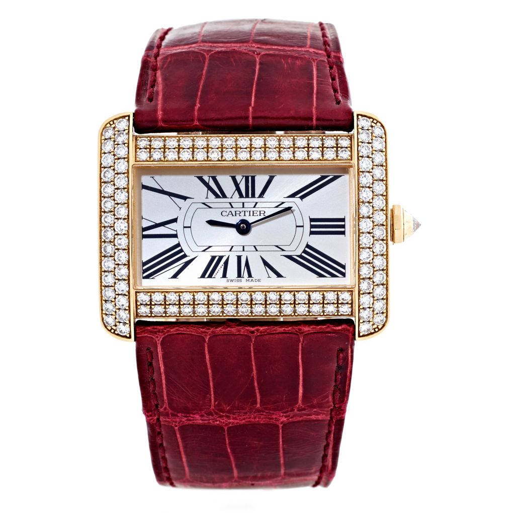 Cartier Tank Divan 18 Karat Yellow Gold Factory Diamond Watch