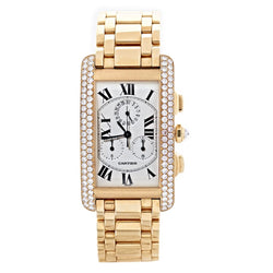 Cartier Tank Américaine Chrono-Flex Gold & Diamond Watch