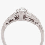 Marquise Cut Diamond & Round Cut Diamond Platinum Ring