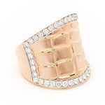 Pink Gold & Diamond Animal Print Ring