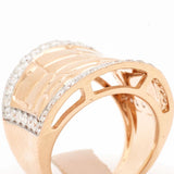 Pink Gold & Diamond Animal Print Ring