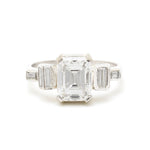 Ladies 2.02 Carat Emerald Cut Diamond and Platinum Ring