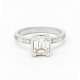 Ladies 1.40 Carat Emerald Cut Diamond Platinum Ring