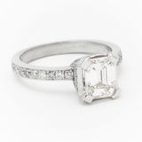 Ladies 1.40 Carat Emerald Cut Diamond Platinum Ring