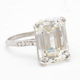 Ladies 8.40 Carat Emerald Cut Diamond Platinum Ring