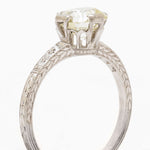 Art Deco 1.75 Carat European Cut Diamond Platinum Ring