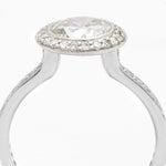 0.95 Carat Round Brilliant Cut Diamond Halo Set Ring