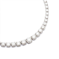 Round Brilliant Cut Diamond Riviera Platinum Necklace