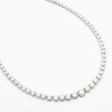 Round Brilliant Cut Diamond Riviera Platinum Necklace