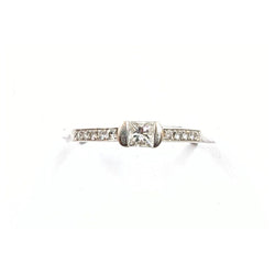 Dainty 18kt White Gold Princess Cut Diamond Ring. 0.40ct Tw