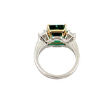 Oscar Heyman 18kt and Platinum Emerald and Diamond Ring. 3.34ct