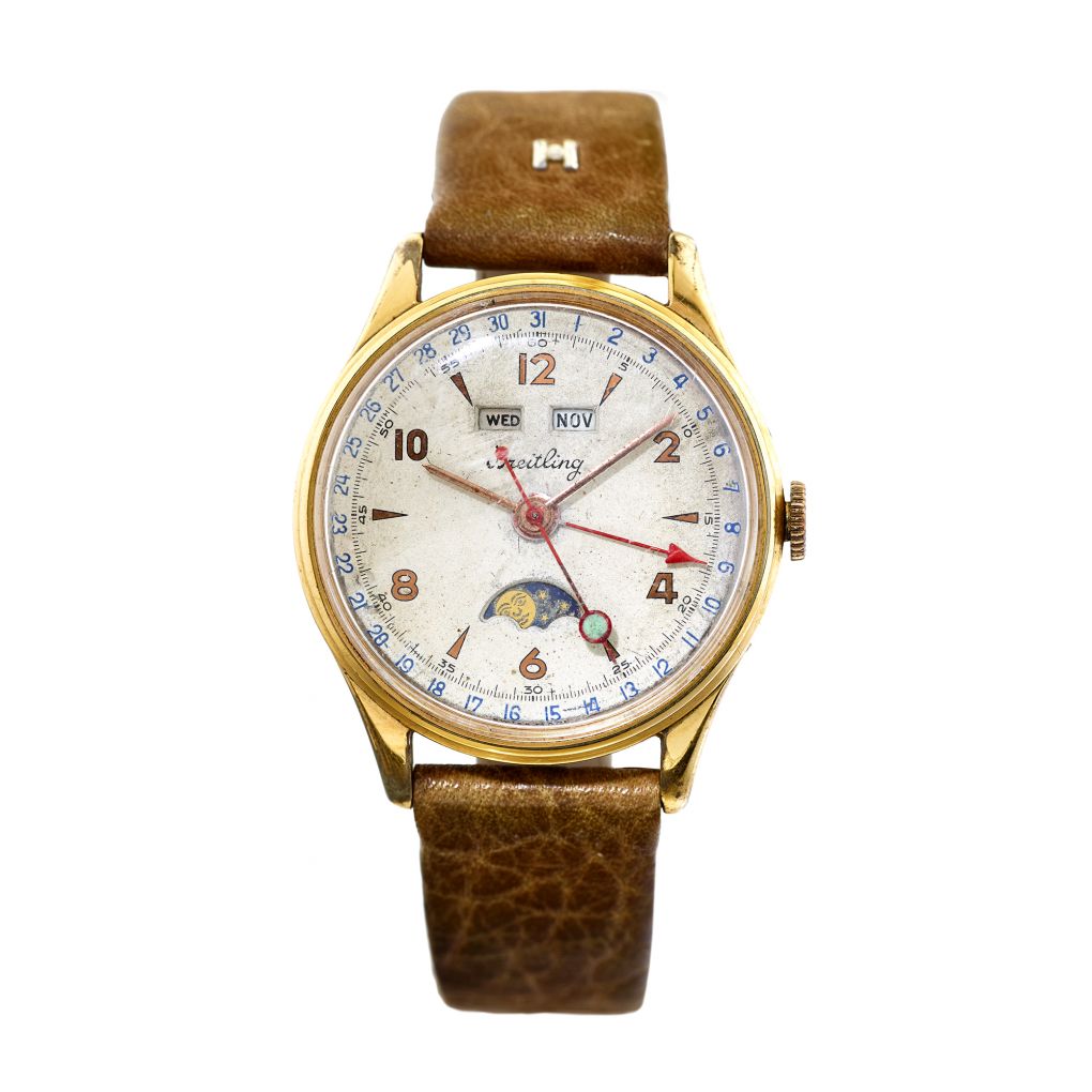 Rare!!Breitling Vintage Diatora Triple-Date Moonphase Watch – Van Rijk