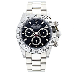 Rolex Cosmograph Daytona Black Dial 2004 Steel Watch. Ref:116520