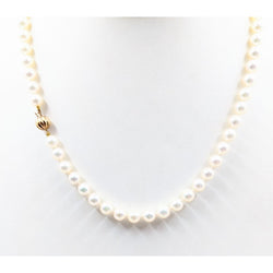 Cultured Pearl Necklace 6.75mm- Pink, Silver in Colour With a High Luster