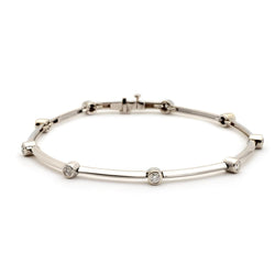Tiffany & Co. Platinum And Bezel-Set Diamond Bracelet