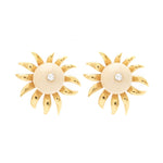 Tiffany & Co. Diamond, Pearl & Gold Flower Earrings