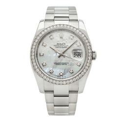 Rolex Oyster Perpetual Datejust MOP & Diamond Bezel Watch