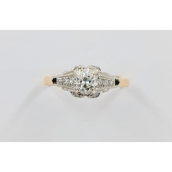 Vintage Two Tone Diamond Engagement Style Ring
