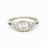 Vintage 0.85 Carat Asscher Cut Diamond Platinum Ring