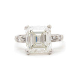 Edwardian 5.11 Carat Carré Cut Diamond & Platinum Ring