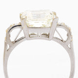 Edwardian 5.11 Carat Carré Cut Diamond & Platinum Ring